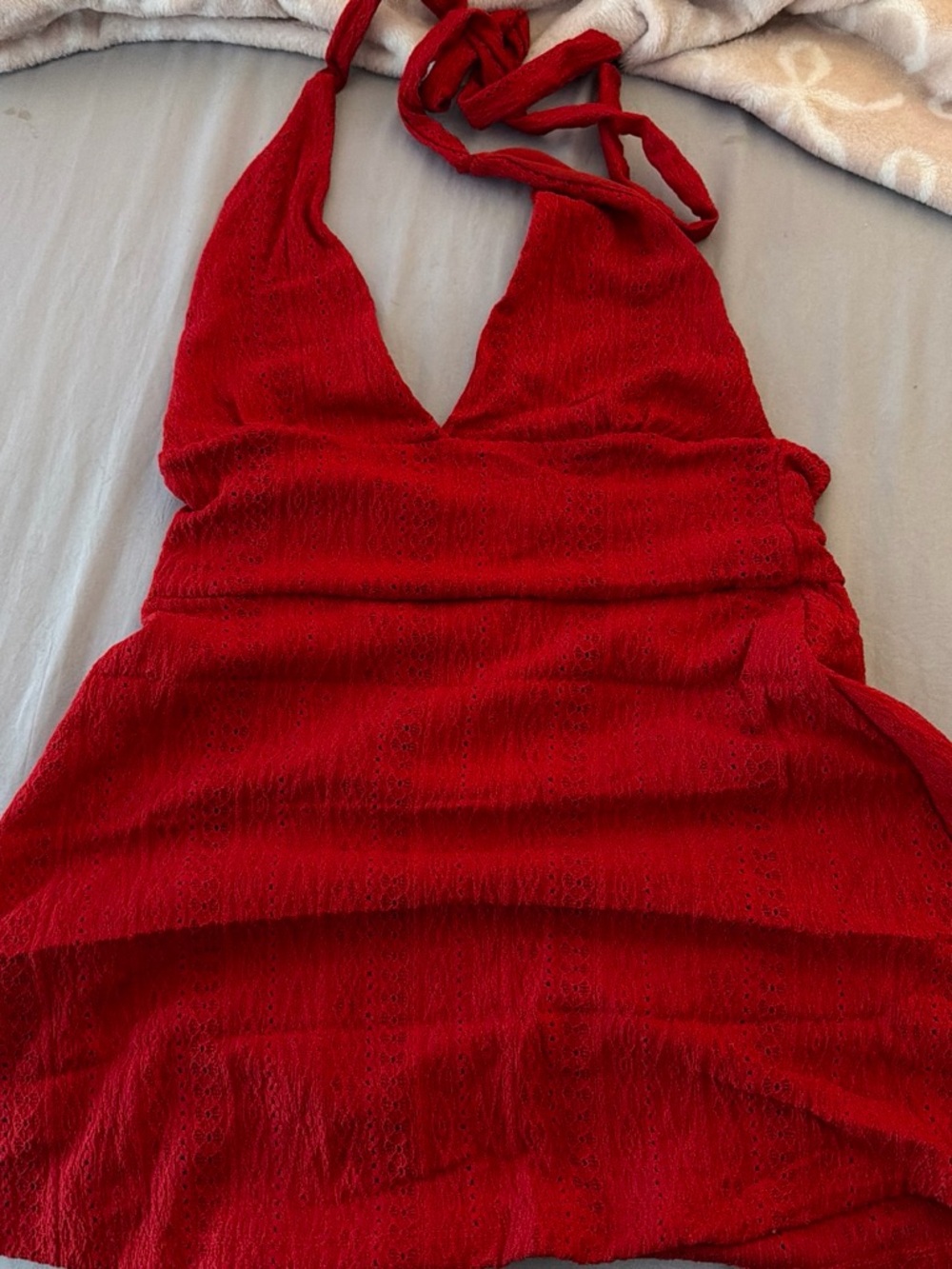 Urban Planet Red Halter Lace Dress